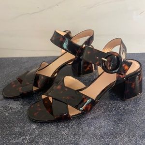 NWOT JCrew Tortoise Shell Block Heel Sandal
